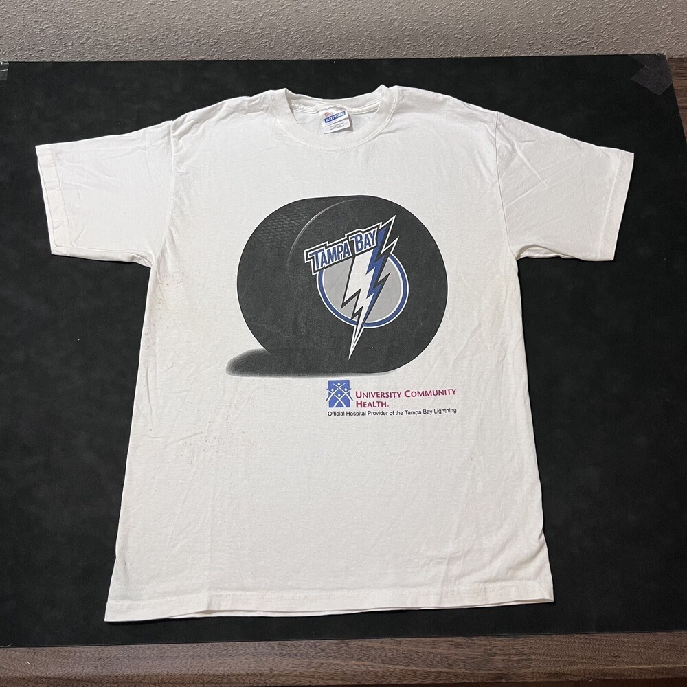 Vintage Tampa Bay Lightning Shirt NHL Puck Logo Hockey Stanley Cup 90s Retro Y2K